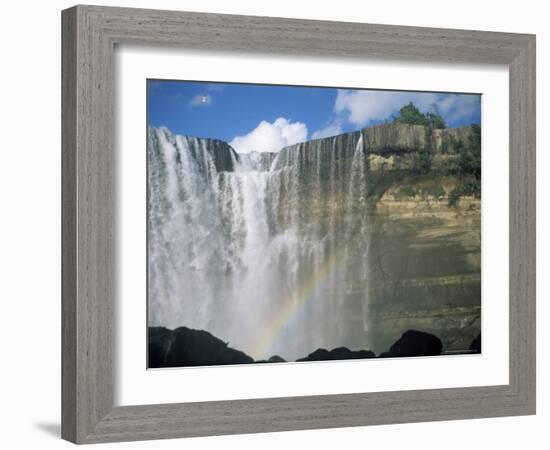 Waterfall and Rainbow, Salta Del Laja, Chile, South America-Aaron McCoy-Framed Photographic Print