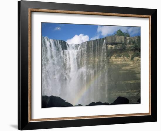 Waterfall and Rainbow, Salta Del Laja, Chile, South America-Aaron McCoy-Framed Photographic Print