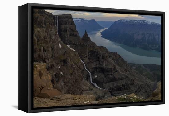 Waterfall and river, Putoransky State Nature Reserve, Putorana Plateau, Siberia, Russia-Sergey Gorshkov-Framed Premier Image Canvas