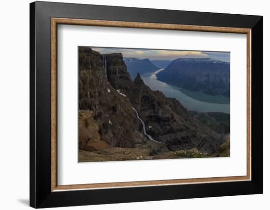 Waterfall and river, Putoransky State Nature Reserve, Putorana Plateau, Siberia, Russia-Sergey Gorshkov-Framed Photographic Print