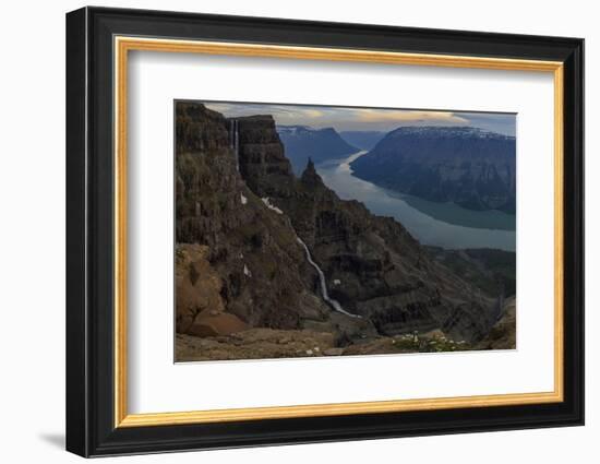 Waterfall and river, Putoransky State Nature Reserve, Putorana Plateau, Siberia, Russia-Sergey Gorshkov-Framed Photographic Print