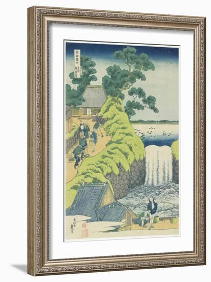 Waterfall at Aoigaoka in Edo, C. 1833-Katsushika Hokusai-Framed Giclee Print