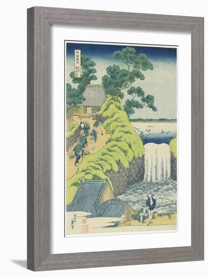 Waterfall at Aoigaoka in Edo, C. 1833-Katsushika Hokusai-Framed Giclee Print