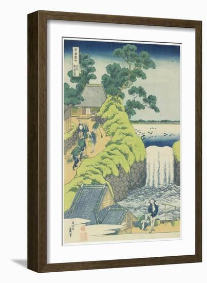 Waterfall at Aoigaoka in Edo, C. 1833-Katsushika Hokusai-Framed Giclee Print