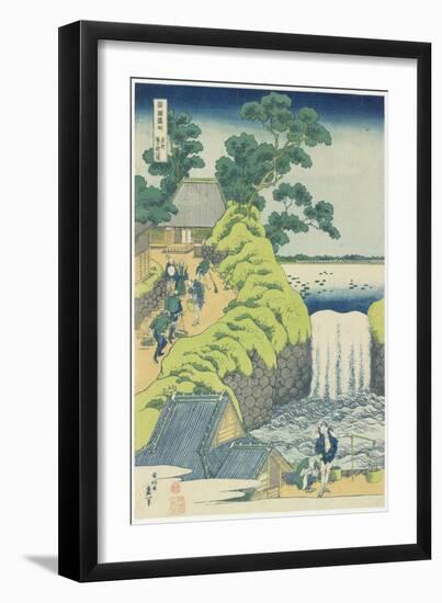 Waterfall at Aoigaoka in Edo, C. 1833-Katsushika Hokusai-Framed Giclee Print