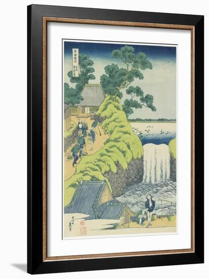 Waterfall at Aoigaoka in Edo, C. 1833-Katsushika Hokusai-Framed Giclee Print