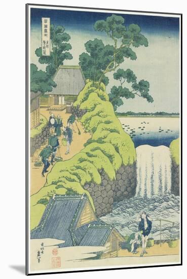 Waterfall at Aoigaoka in Edo, C. 1833-Katsushika Hokusai-Mounted Giclee Print