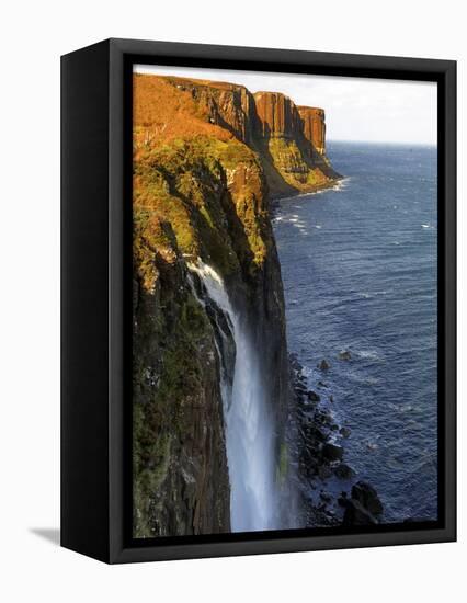 Waterfall at Kilt Rock, Famous Basaltic Cliff Near Staffin, Isle of Skye, Inner Hebrides, Scotland,-Peter Richardson-Framed Premier Image Canvas