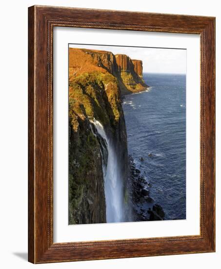 Waterfall at Kilt Rock, Famous Basaltic Cliff Near Staffin, Isle of Skye, Inner Hebrides, Scotland,-Peter Richardson-Framed Photographic Print