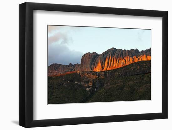 Waterfall at sunrise, Andringitra National Park, Ambalavao, central area, Madagascar, Africa-Christian Kober-Framed Photographic Print