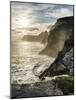 Waterfall Bosdalafossur At Sunset. Island Vagar, Faroe Islands. Denmark-Martin Zwick-Mounted Photographic Print