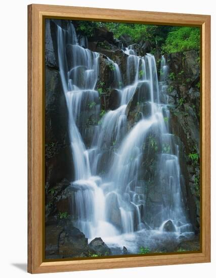 Waterfall Cascading over Rocks-Jagdish Agarwal-Framed Premier Image Canvas