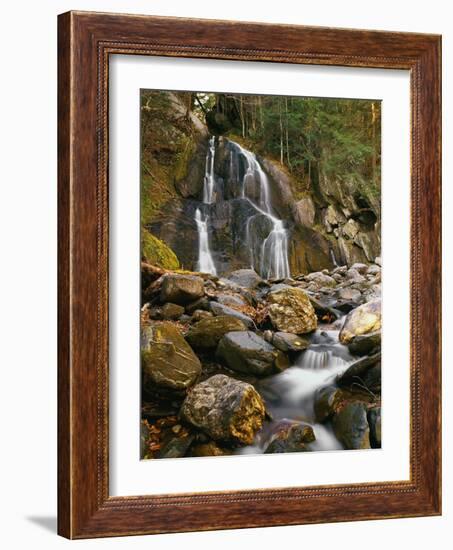 Waterfall Cascading over Rocks-Robert Glusic-Framed Photographic Print