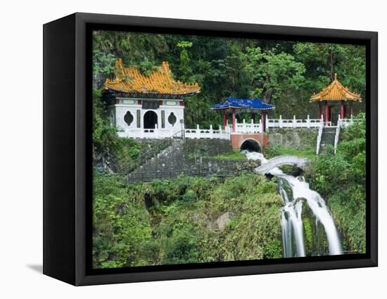 Waterfall, Changshun Tzu Water Temple, Taroko Gorge National Park, Taiwan, China-Christian Kober-Framed Premier Image Canvas