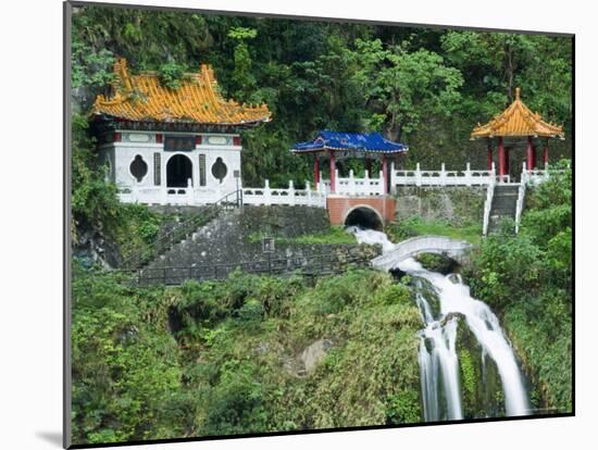 Waterfall, Changshun Tzu Water Temple, Taroko Gorge National Park, Taiwan, China-Christian Kober-Mounted Photographic Print
