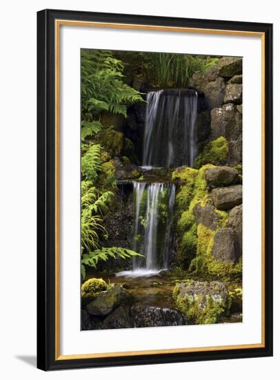 Waterfall, Crystal Springs Rhododendron Garden, Portland, Oregon, USA-Michel Hersen-Framed Photographic Print