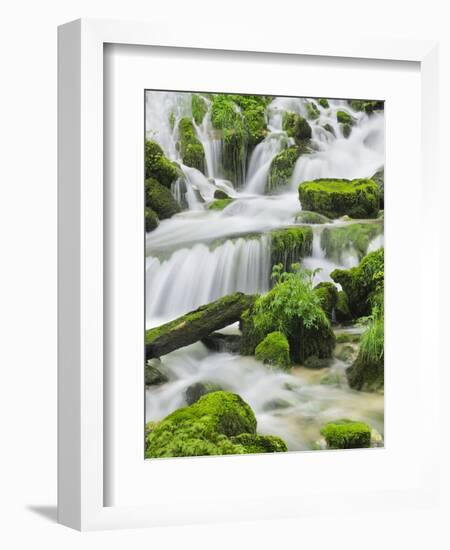 Waterfall Detail, Cirque De La Consolation, Doubs, France-Rainer Mirau-Framed Photographic Print