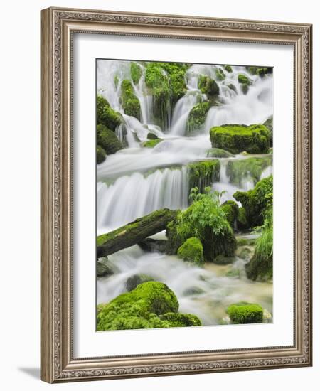 Waterfall Detail, Cirque De La Consolation, Doubs, France-Rainer Mirau-Framed Photographic Print