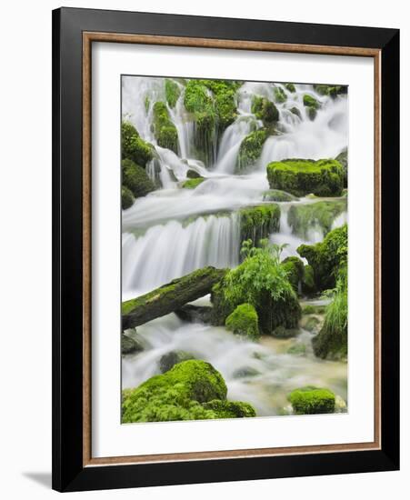 Waterfall Detail, Cirque De La Consolation, Doubs, France-Rainer Mirau-Framed Photographic Print