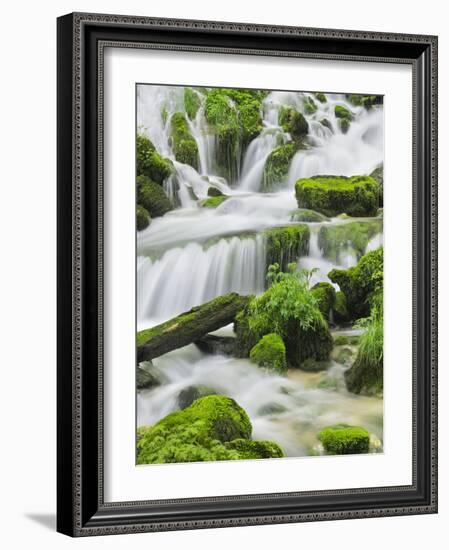 Waterfall Detail, Cirque De La Consolation, Doubs, France-Rainer Mirau-Framed Photographic Print