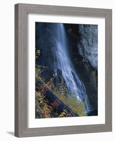 Waterfall Down Rock Face, Fairy Falls, Yellowstone National Park, Wyoming, USA-Scott T. Smith-Framed Photographic Print