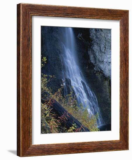 Waterfall Down Rock Face, Fairy Falls, Yellowstone National Park, Wyoming, USA-Scott T. Smith-Framed Photographic Print