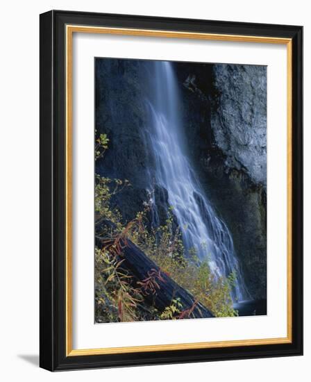 Waterfall Down Rock Face, Fairy Falls, Yellowstone National Park, Wyoming, USA-Scott T. Smith-Framed Photographic Print