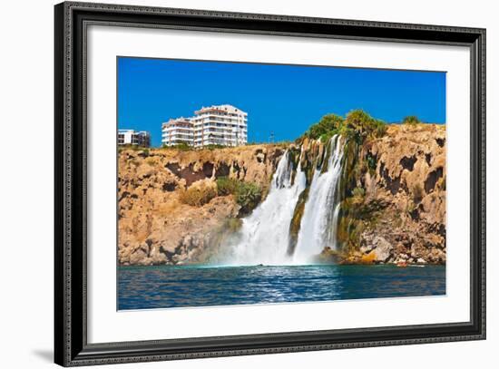 Waterfall Duden at Antalya Turkey - Nature Travel Background-Nik_Sorokin-Framed Photographic Print