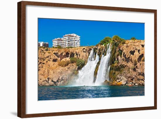 Waterfall Duden at Antalya Turkey - Nature Travel Background-Nik_Sorokin-Framed Photographic Print