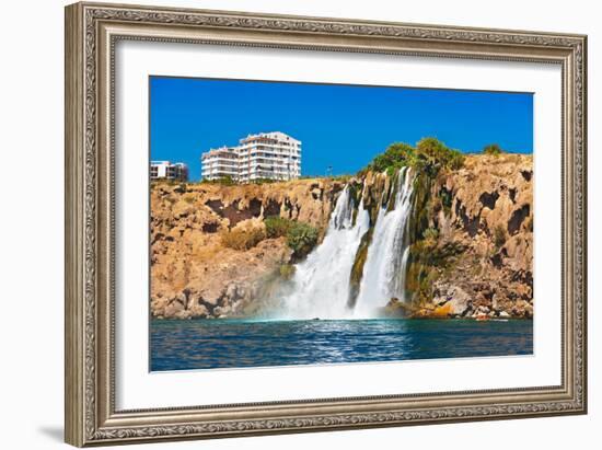 Waterfall Duden at Antalya Turkey - Nature Travel Background-Nik_Sorokin-Framed Photographic Print