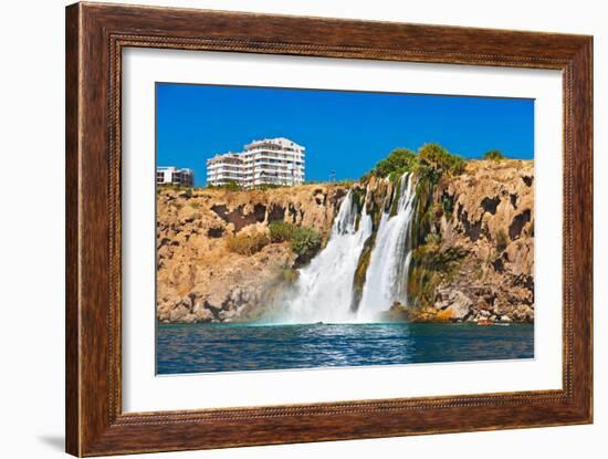 Waterfall Duden at Antalya Turkey - Nature Travel Background-Nik_Sorokin-Framed Photographic Print