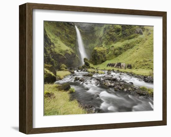 Waterfall Horses I-PHBurchett-Framed Photographic Print