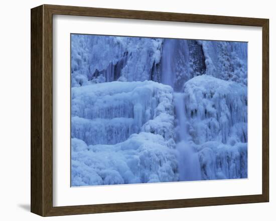 Waterfall Iced over in Winter in Franche-Comte, France, Europe-Michael Busselle-Framed Photographic Print