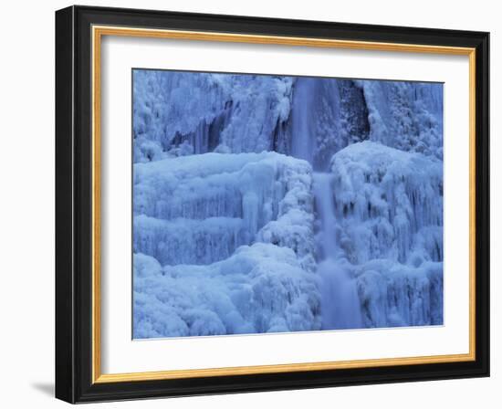 Waterfall Iced over in Winter in Franche-Comte, France, Europe-Michael Busselle-Framed Photographic Print