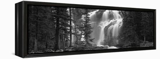 Waterfall in a Forest, Banff, Alberta, Canada-null-Framed Stretched Canvas