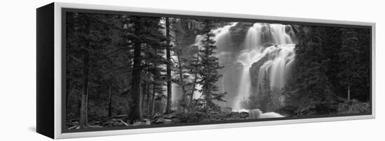 Waterfall in a Forest, Banff, Alberta, Canada-null-Framed Stretched Canvas