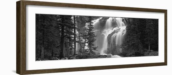 Waterfall in a Forest, Banff, Alberta, Canada-null-Framed Photographic Print