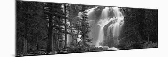 Waterfall in a Forest, Banff, Alberta, Canada-null-Mounted Photographic Print