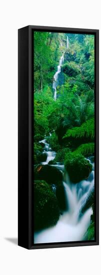 Waterfall in a Forest, Dartmoor, Devon, England-null-Framed Premier Image Canvas