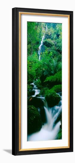 Waterfall in a Forest, Dartmoor, Devon, England-null-Framed Photographic Print