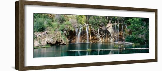 Waterfall in a forest, Hanging Lake, White River National Forest, Colorado, USA-null-Framed Photographic Print