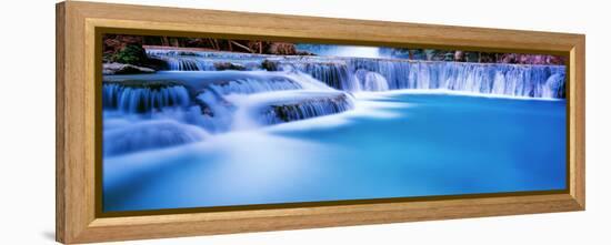 Waterfall in a forest, Mooney Falls, Havasu Canyon, Havasupai Indian Reservation, Grand Canyon N...-Panoramic Images-Framed Premier Image Canvas