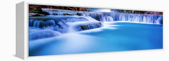 Waterfall in a forest, Mooney Falls, Havasu Canyon, Havasupai Indian Reservation, Grand Canyon N...-Panoramic Images-Framed Premier Image Canvas