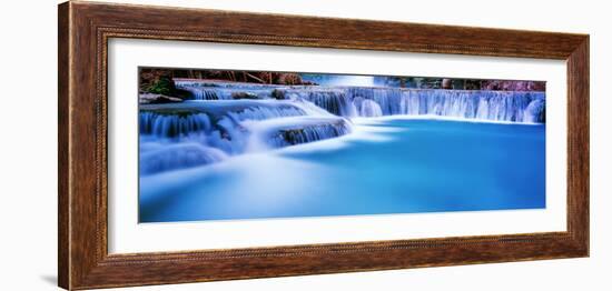 Waterfall in a forest, Mooney Falls, Havasu Canyon, Havasupai Indian Reservation, Grand Canyon N...-Panoramic Images-Framed Premium Photographic Print