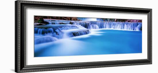 Waterfall in a forest, Mooney Falls, Havasu Canyon, Havasupai Indian Reservation, Grand Canyon N...-Panoramic Images-Framed Photographic Print