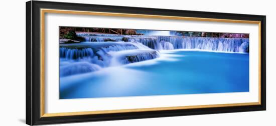 Waterfall in a forest, Mooney Falls, Havasu Canyon, Havasupai Indian Reservation, Grand Canyon N...-Panoramic Images-Framed Photographic Print