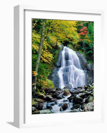 Waterfall in a forest, Moss Glen Falls, 3873 Route 100, Granville Reservation State Park, Granvi...-null-Framed Photographic Print