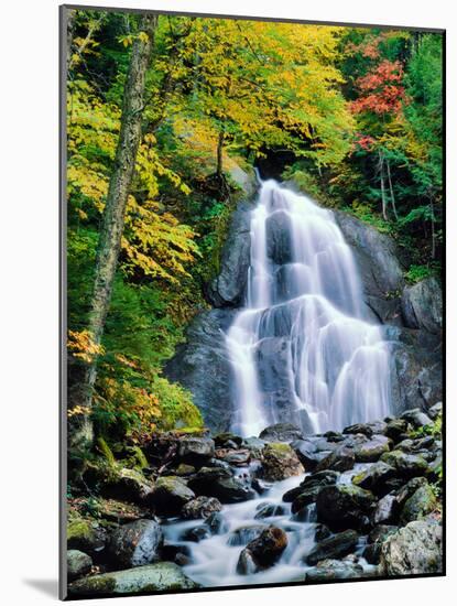 Waterfall in a forest, Moss Glen Falls, 3873 Route 100, Granville Reservation State Park, Granvi...-null-Mounted Photographic Print