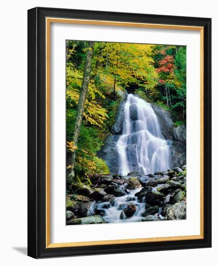 Waterfall in a forest, Moss Glen Falls, 3873 Route 100, Granville Reservation State Park, Granvi...-null-Framed Photographic Print