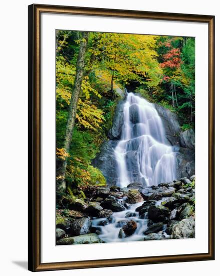 Waterfall in a forest, Moss Glen Falls, 3873 Route 100, Granville Reservation State Park, Granvi...-null-Framed Photographic Print